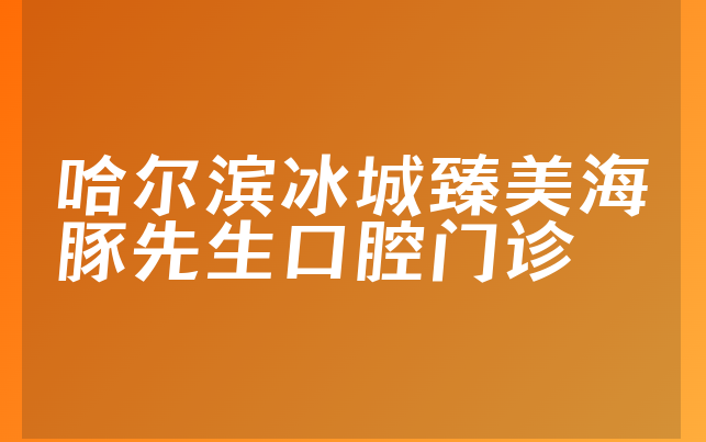 哈尔滨冰城臻美海豚先生口腔门诊